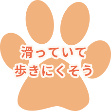 滑っていて歩きにくそう